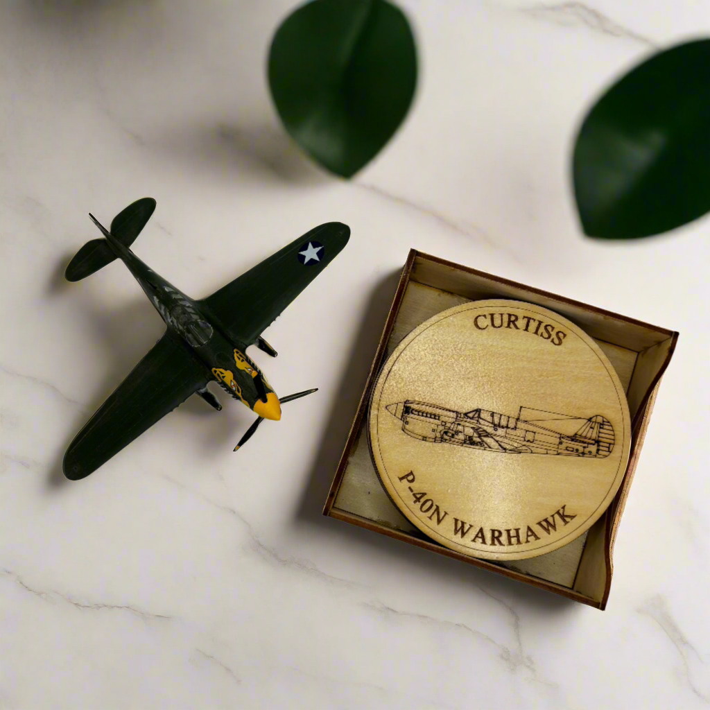 World War II American Airplane Fighter Collection Coaster Set (Set of 6)