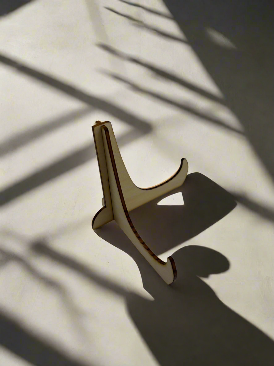 Laser-Engraved Stand for Displaying Art