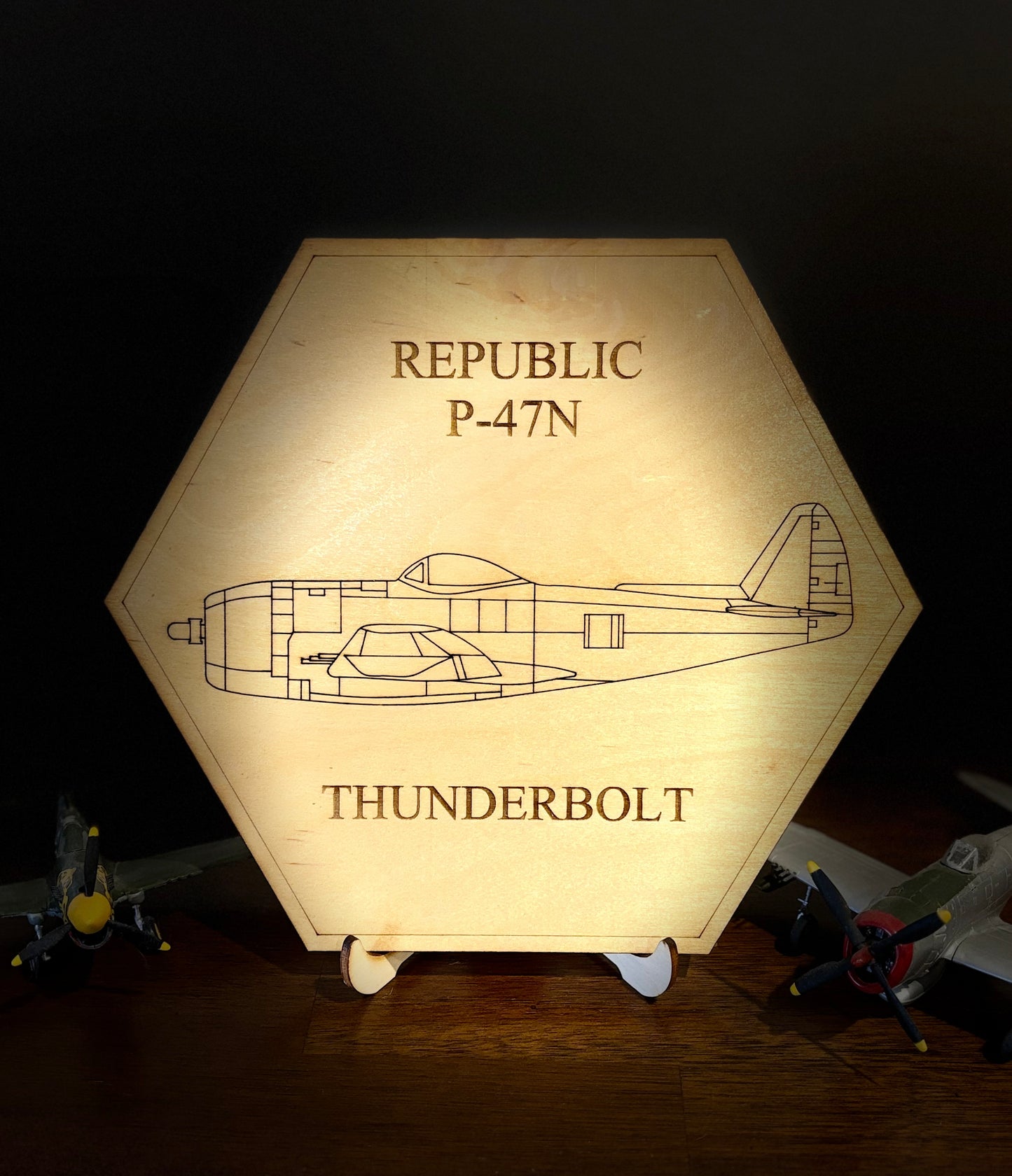 World War II American Airplane Fighter Display or Wall Art (1 piece)