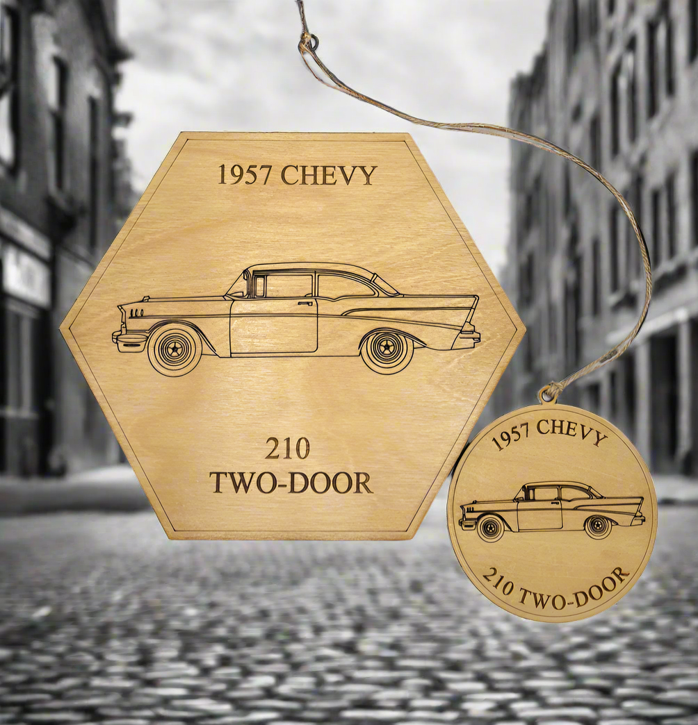 Vintage 1957 Chevy Wall or Display Art, Ornament or Coaster Set - Perfect for Car Enthusiasts (1 piece)