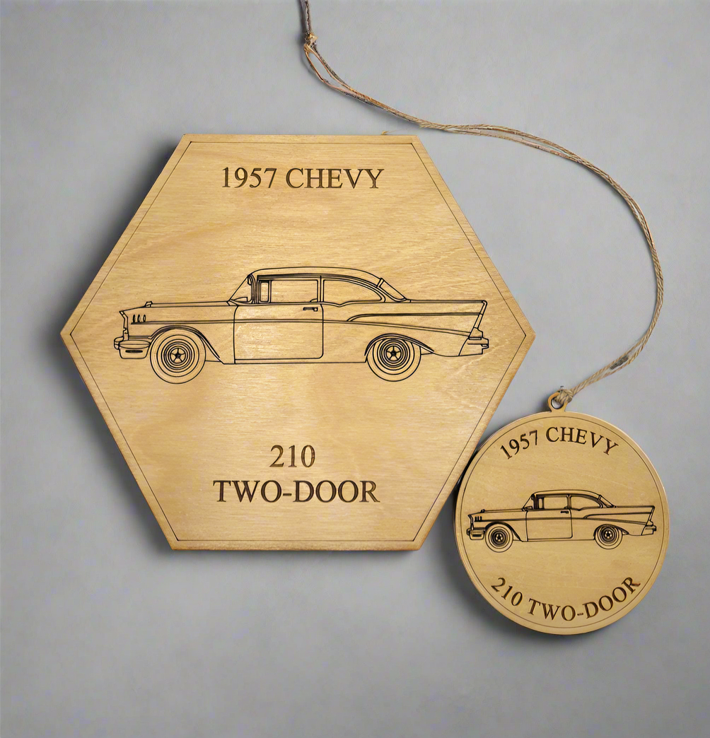 Vintage 1957 Chevy Wall or Display Art, Ornament or Coaster Set - Perfect for Car Enthusiasts (1 piece)