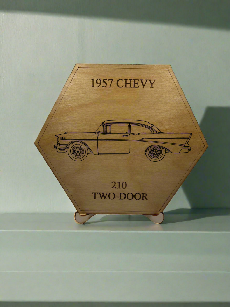 Vintage 1957 Chevy Wall or Display Art, Ornament or Coaster Set - Perfect for Car Enthusiasts (1 piece)