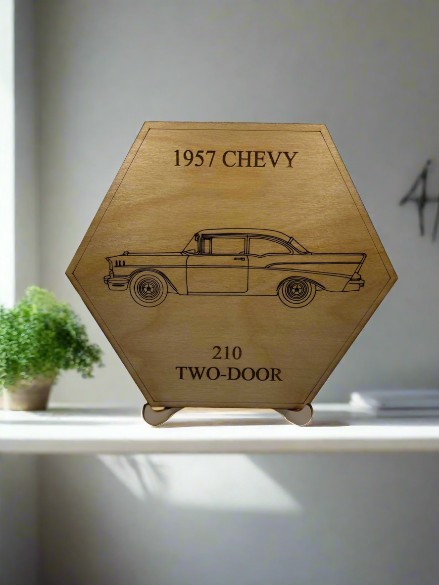 Vintage 1957 Chevy Wall or Display Art, Ornament or Coaster Set - Perfect for Car Enthusiasts (1 piece)