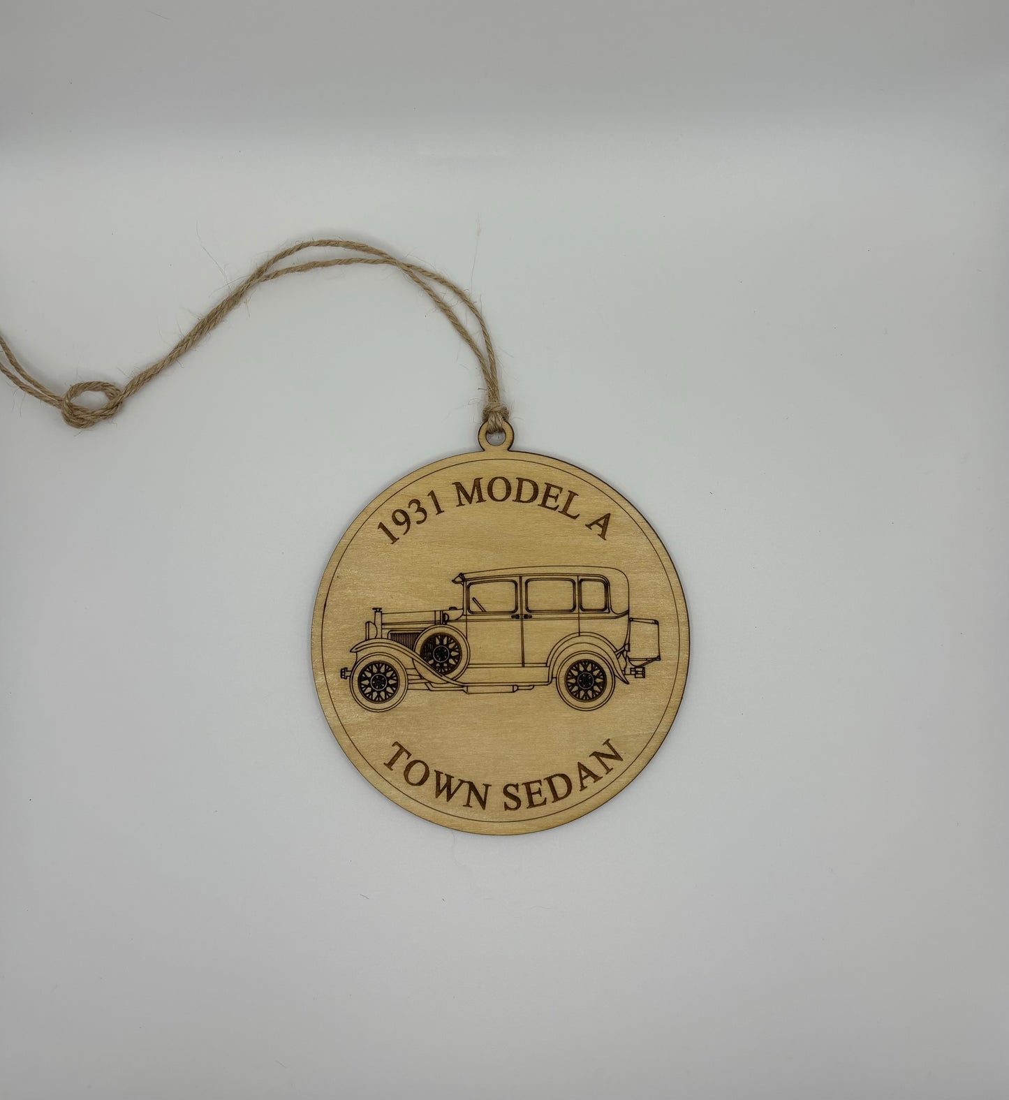 Ford Model A, 1957 Chevy, Mustang Handcrafted Laser-Engraved Christmas Ornament (1 piece)