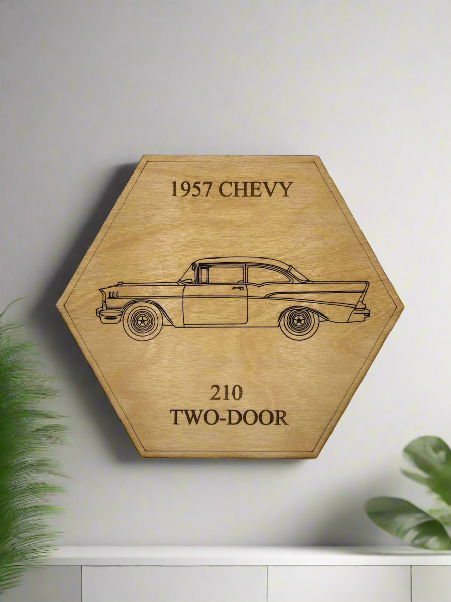 Vintage 1957 Chevy Wall or Display Art, Ornament or Coaster Set - Perfect for Car Enthusiasts (1 piece)